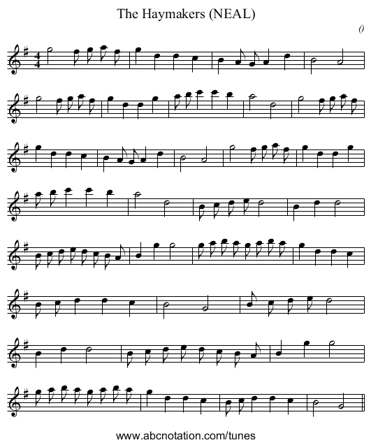 The Haymakers (NEAL) - staff notation
