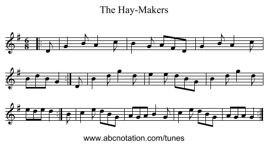 The Hay-Makers - staff notation