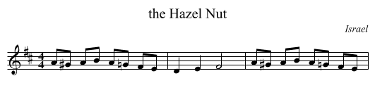 the Hazel Nut - staff notation