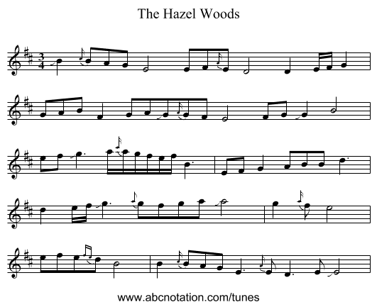 The Hazel Woods - staff notation