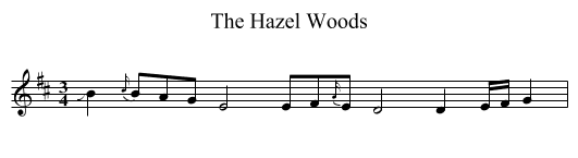 The Hazel Woods - staff notation