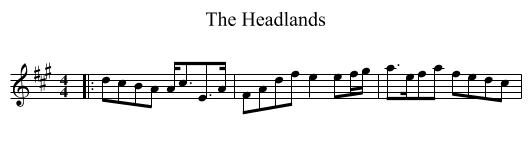 The Headlands - staff notation