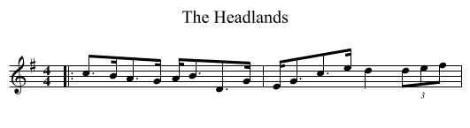 The Headlands - staff notation