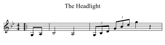 The Headlight - staff notation