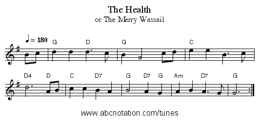 The Health - staff notation