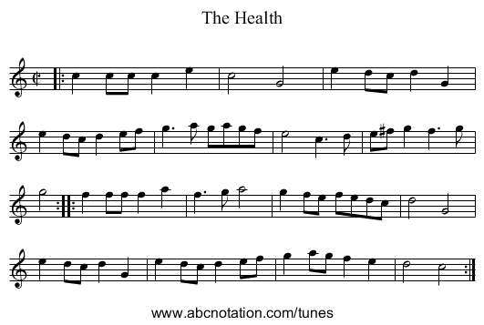 The Health - staff notation