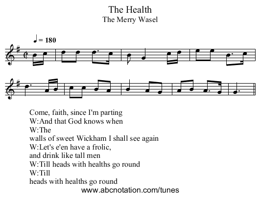 The Health - staff notation