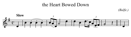 the Heart Bowed Down - staff notation