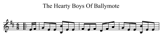 The Hearty Boys Of Ballymote - staff notation