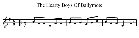 The Hearty Boys Of Ballymote - staff notation