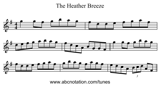 The Heather Breeze - staff notation