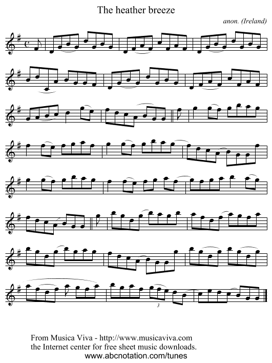 The heather breeze - staff notation