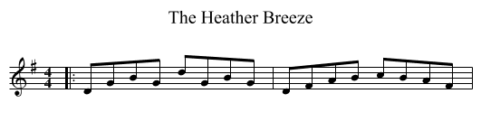 The Heather Breeze - staff notation