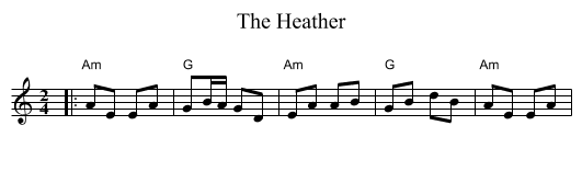The Heather - staff notation