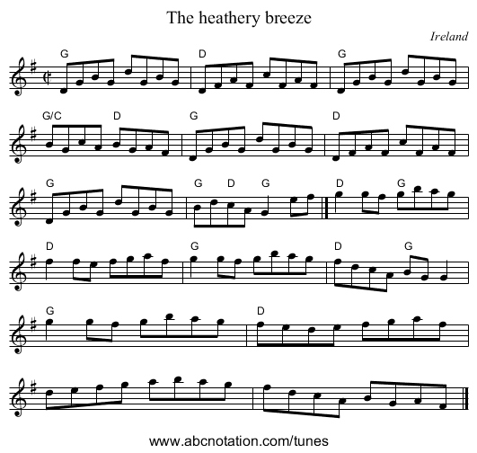 The heathery breeze - staff notation