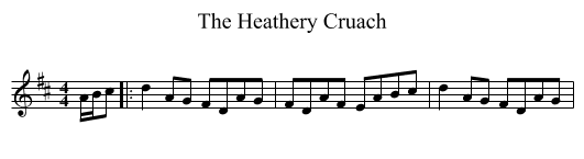 The Heathery Cruach - staff notation