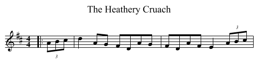 The Heathery Cruach - staff notation