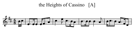 the Heights of Cassino   [A] - staff notation