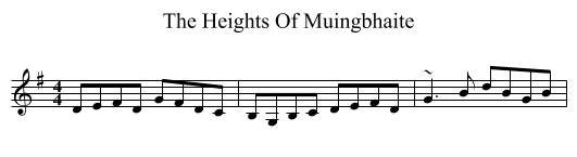 The Heights Of Muingbhaite - staff notation
