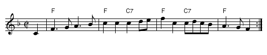 the Helston Furry Dance - staff notation