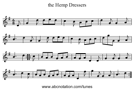 the Hemp Dressers - staff notation