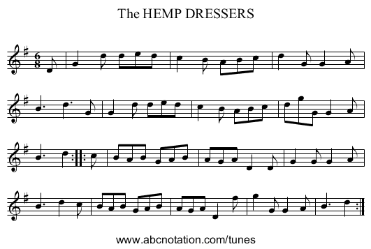 The HEMP DRESSERS - staff notation