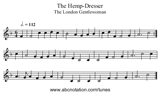 The Hemp-Dresser - staff notation