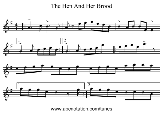 The Hen And Her Brood - staff notation
