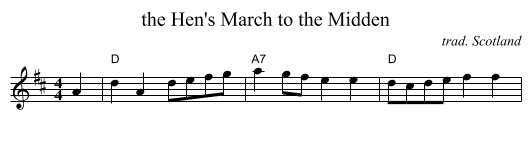 the Hen's March to the Midden - staff notation