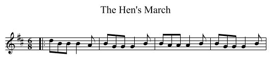 The Hen's March - staff notation