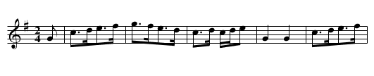 The Hen's March - staff notation