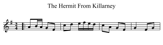 The Hermit From Killarney - staff notation