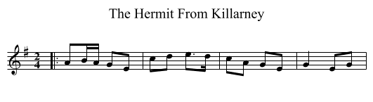 The Hermit From Killarney - staff notation
