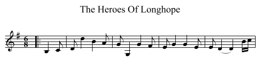 The Heroes Of Longhope - staff notation