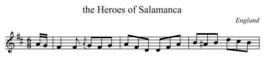 the Heroes of Salamanca - staff notation