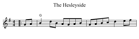 The Hesleyside - staff notation