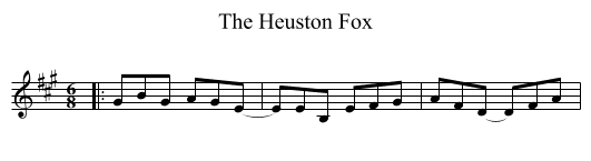 The Heuston Fox - staff notation