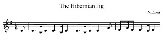 The Hibernian Jig - staff notation