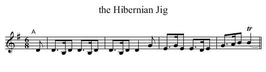 the Hibernian Jig - staff notation
