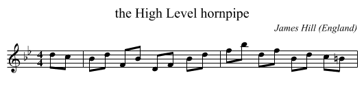 the High Level hornpipe - staff notation