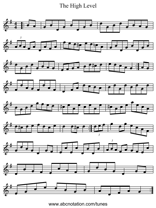 The High Level - staff notation