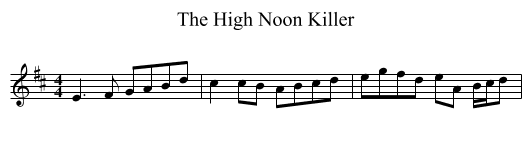 The High Noon Killer - staff notation
