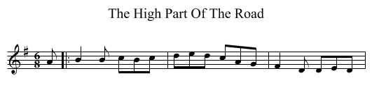 The High Part Of The Road - staff notation