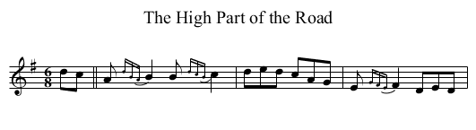 The High Part of the Road - staff notation