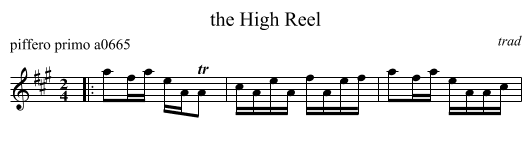 the High Reel - staff notation