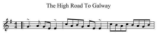The High Road To Galway - staff notation