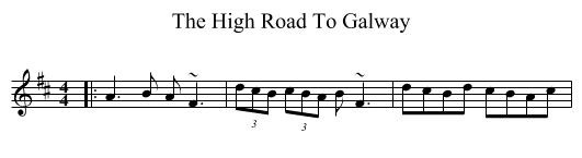 The High Road To Galway - staff notation