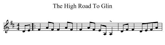 The High Road To Glin - staff notation