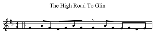 The High Road To Glin - staff notation