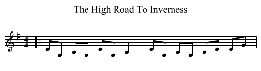 The High Road To Inverness - staff notation
